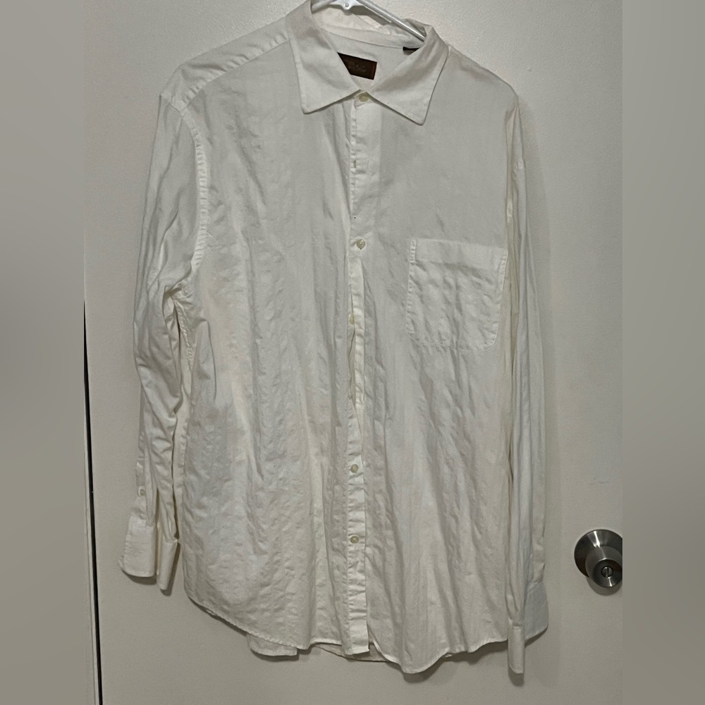 Tasso Elba Men's Cream Casual Button-Down Shirt
